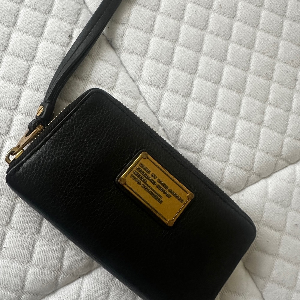 Marc by Marc Jacobs Black and Gold Wristlet